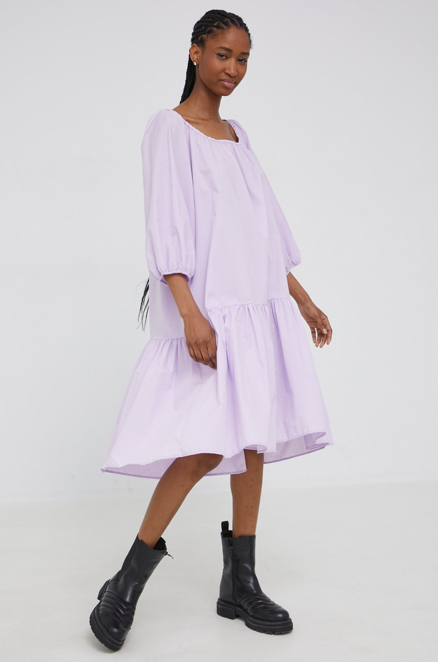 

Бавовняна сукня Answear Lab колір фіолетовий mini oversize