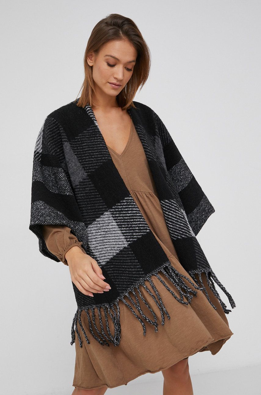 Answear Lab Poncho kolor czarny