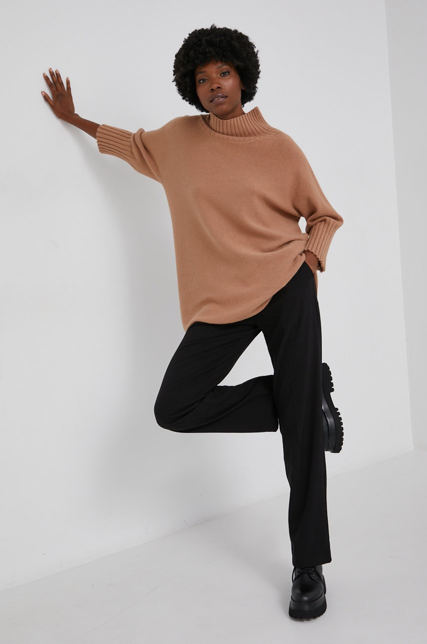 

Answear Lab - Пуловер с кашмир, Кафяв