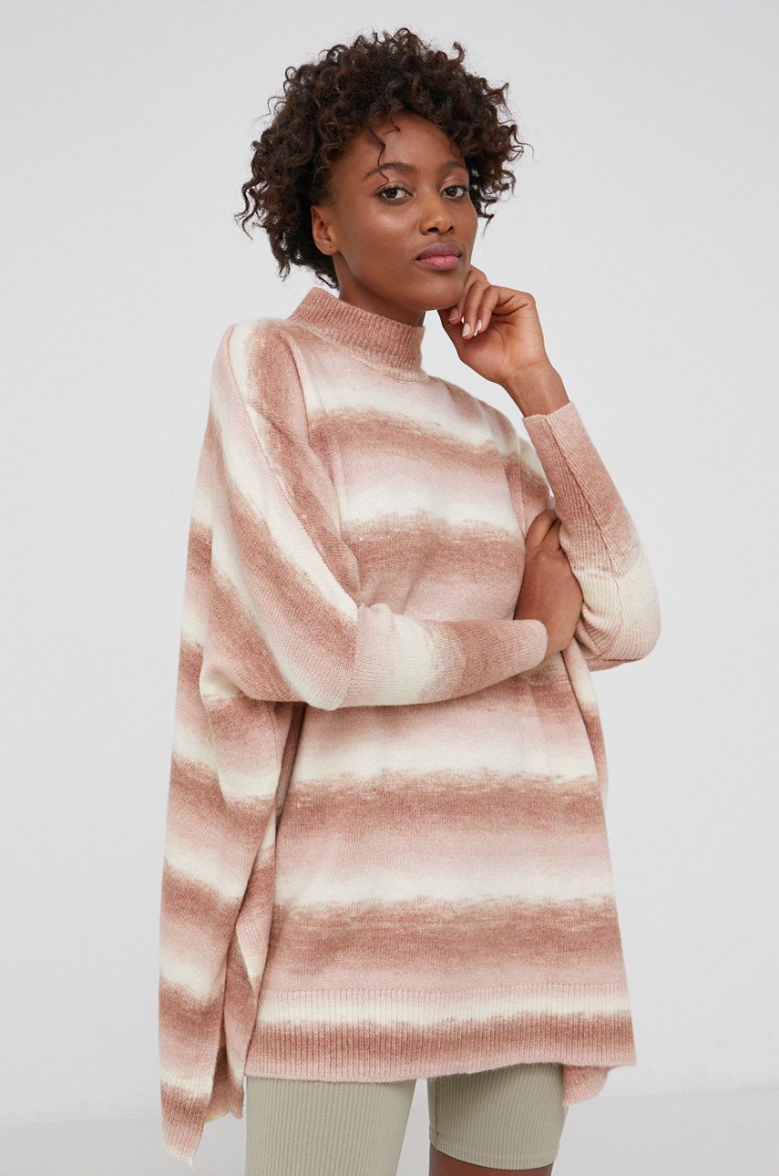 Answear Lab Sweter z wełną damski kolor różowy