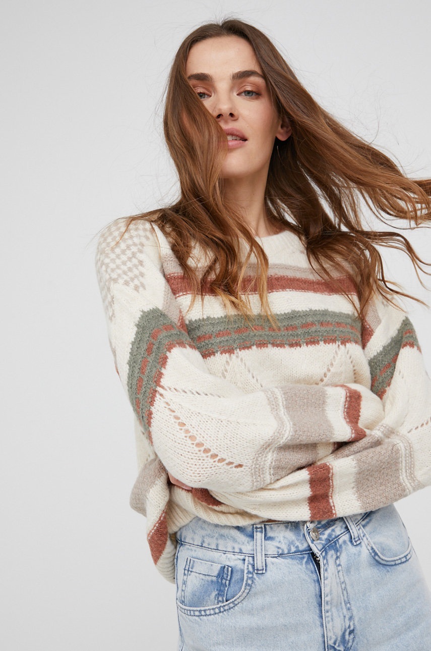 

Пуловер с вълна Answear Lab дамски в бежово от лека материя, Бежов