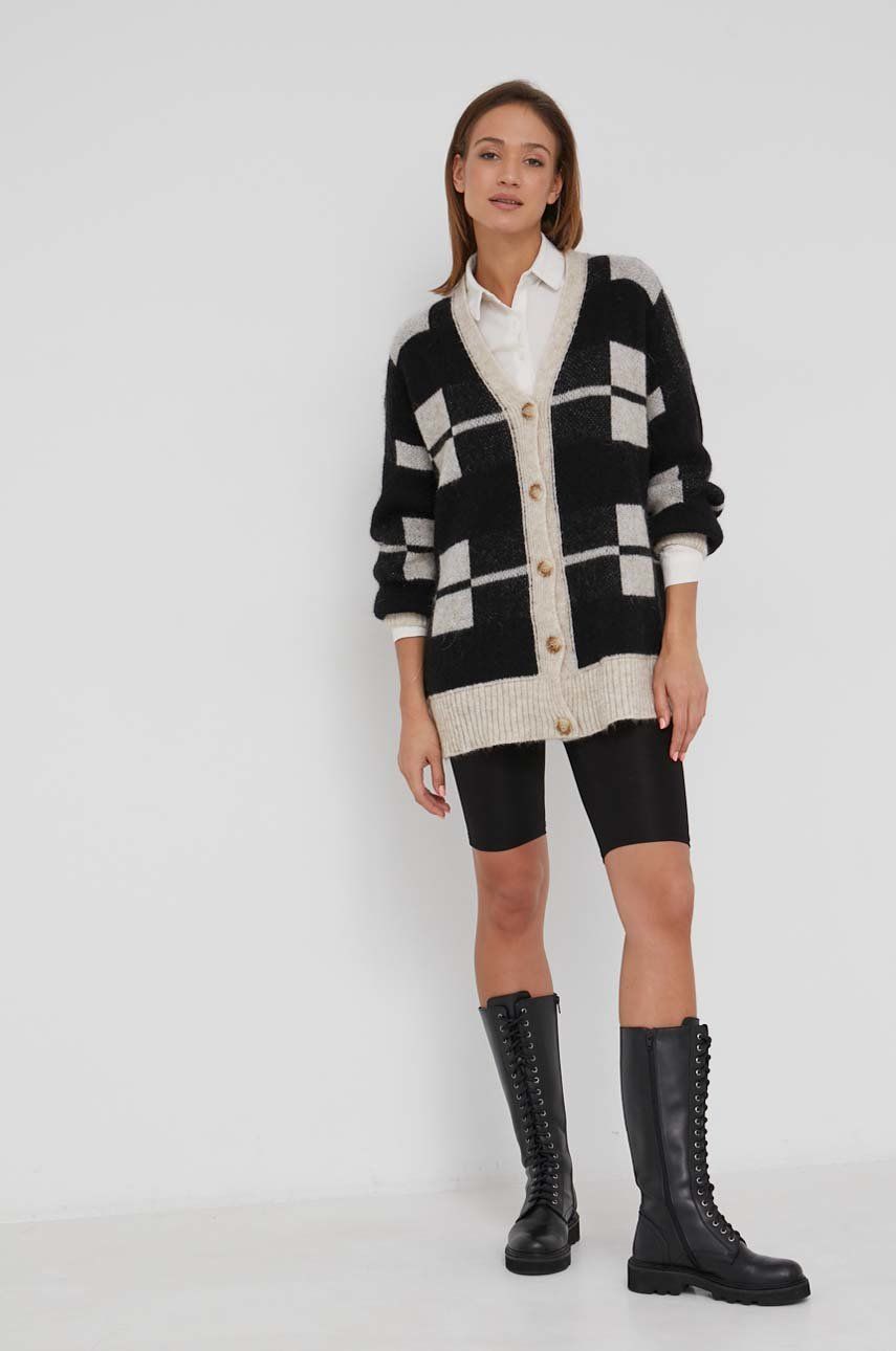 Answear Lab Cardigan de lână femei, culoarea negru, light Answear Lab poza 2022