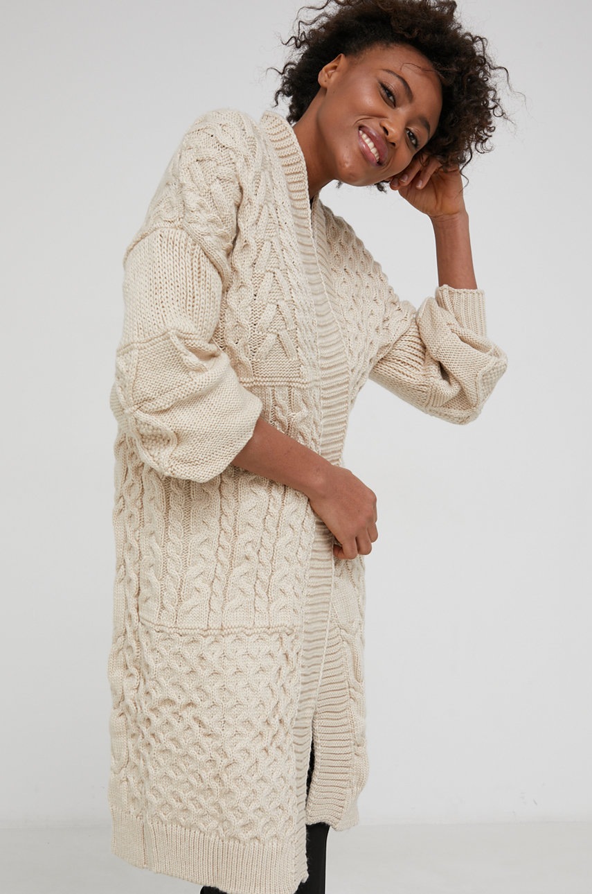 

Жилетка с вълна Answear Lab в бежово от лека материя, Бежов