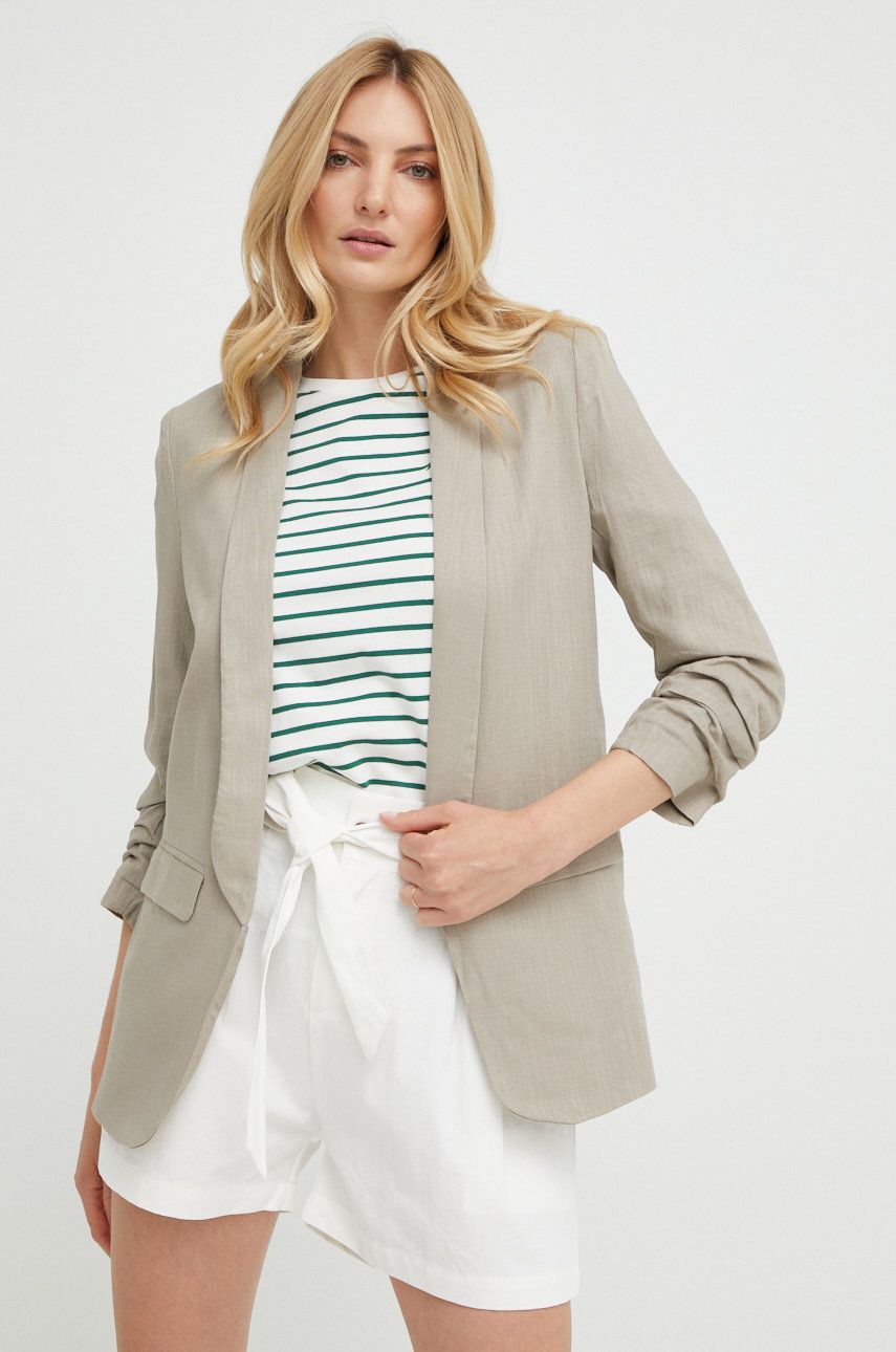 Bavlněné šortky Answear Lab dámské, bílá barva, hladké, high waist - bílá -  100% Bavlna