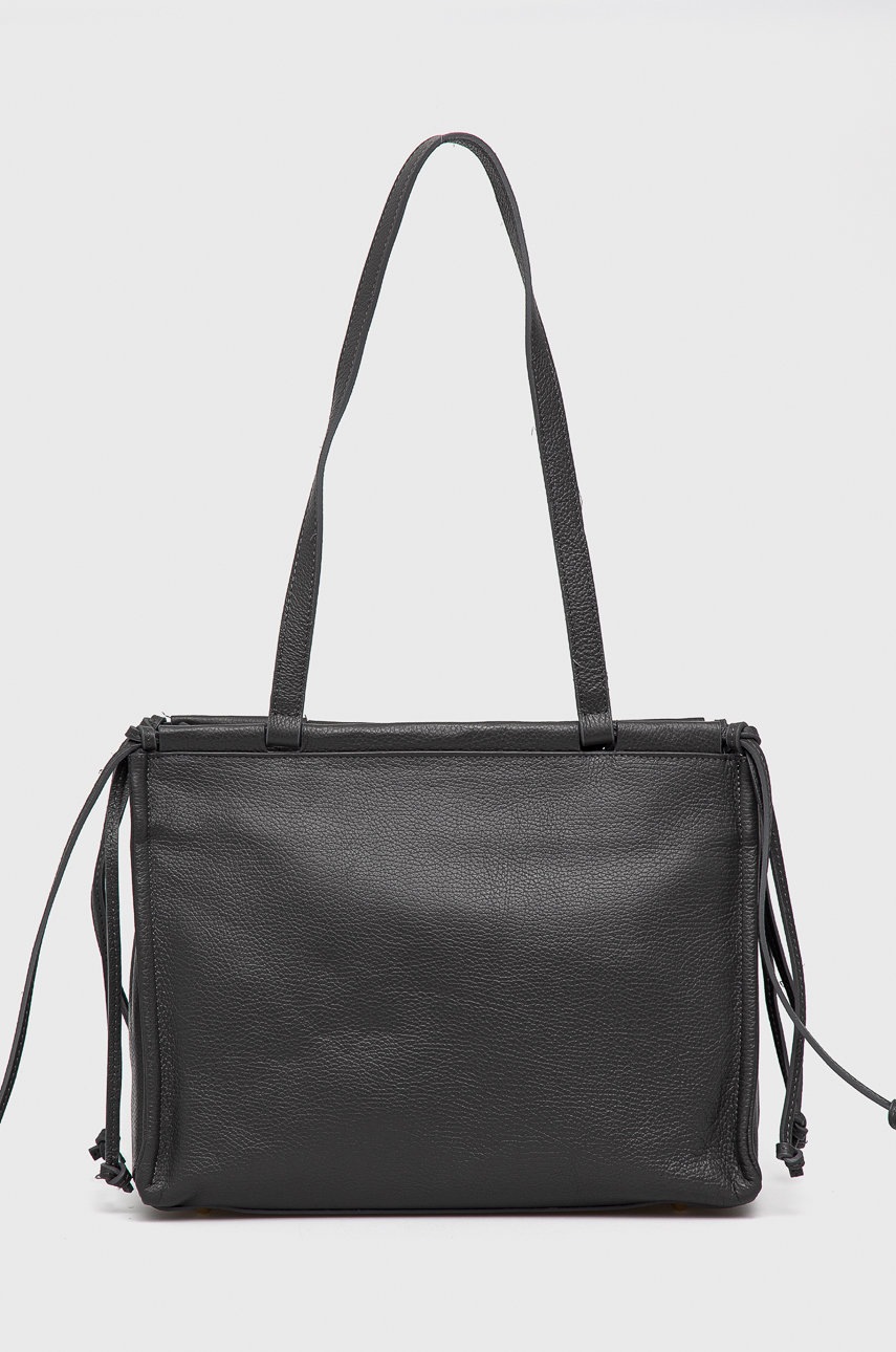 

Кожена чанта Answear Lab в сиво, Сив