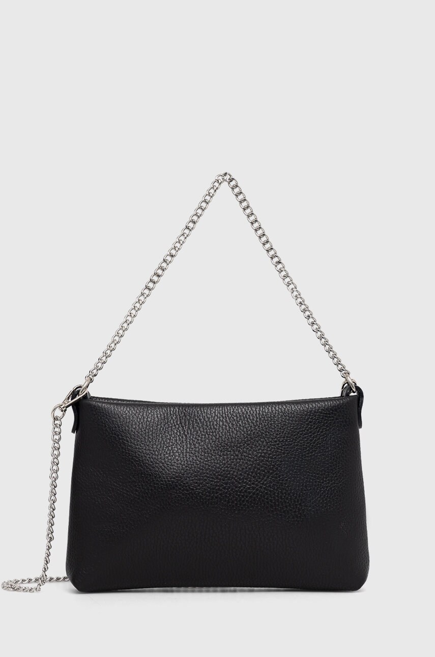 Answear Lab Poșetă de piele culoarea negru Answear Lab