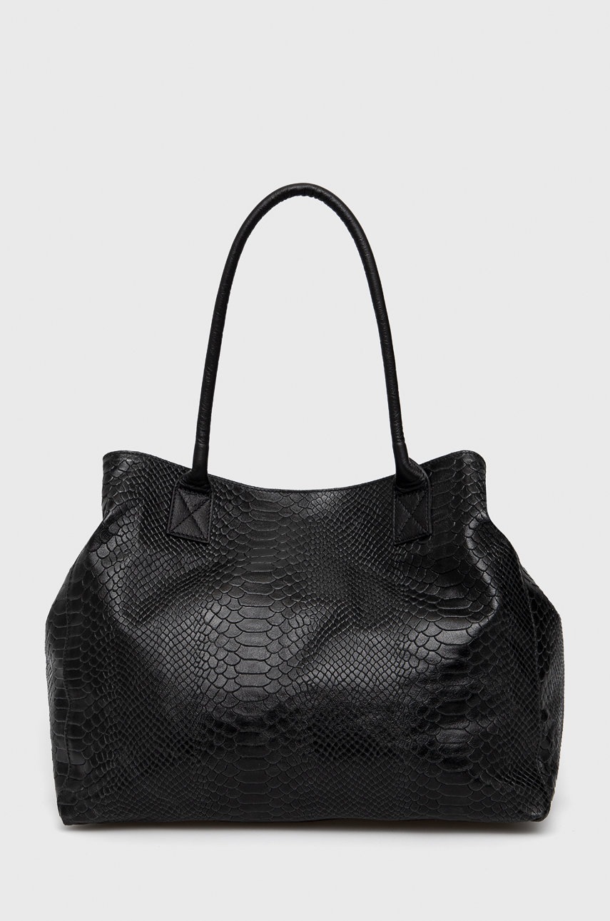 

Кожена чанта Answear Lab в черно, Черен