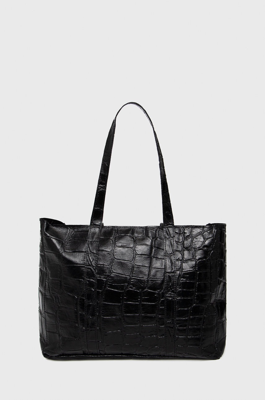 

Кожена чанта Answear Lab в черно, Черен