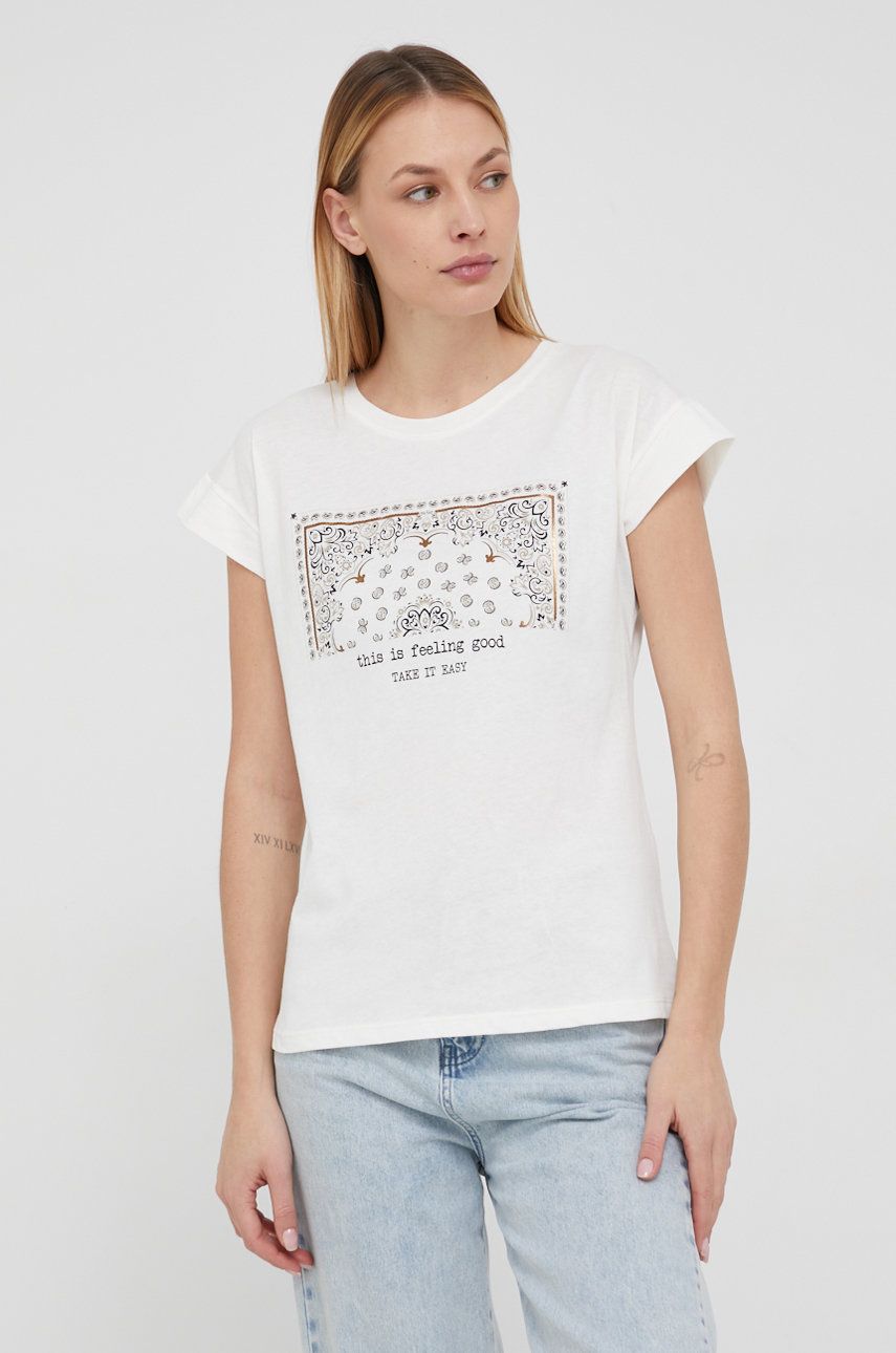 Bavlněné tričko Answear Lab bílá barva - bílá -  100% Bavlna