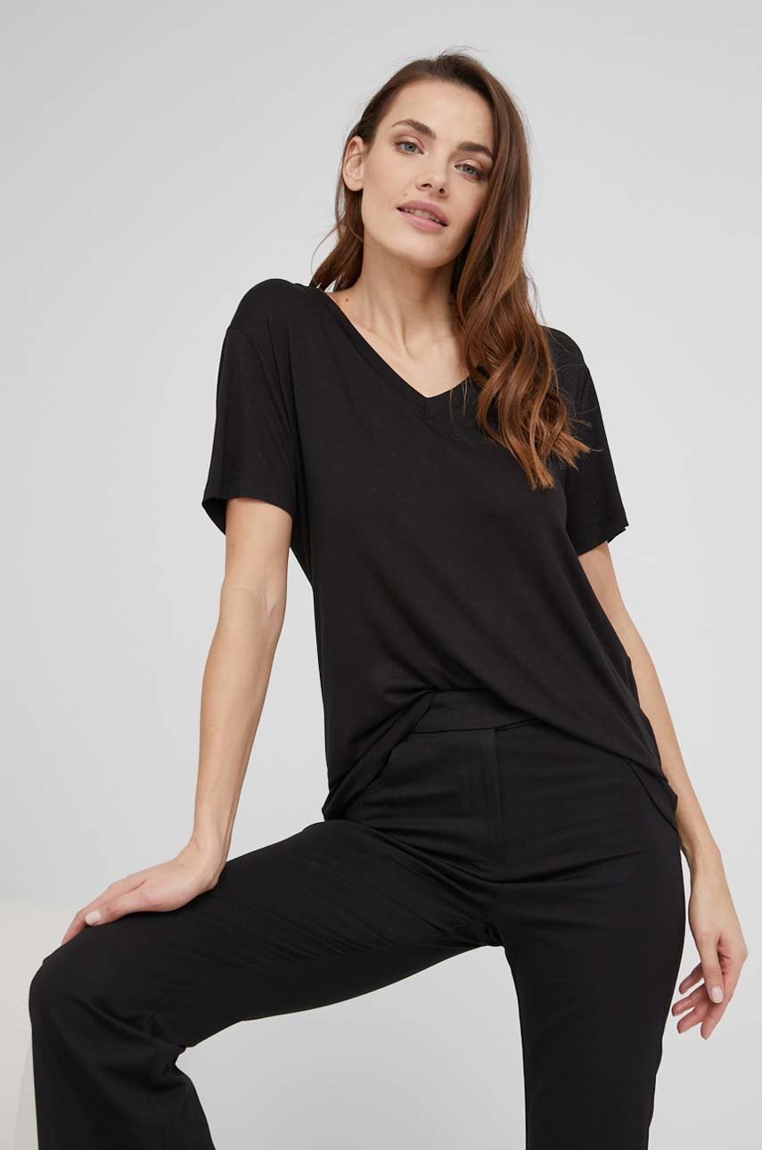 

Тениска Answear Lab дамски в черно, Черен