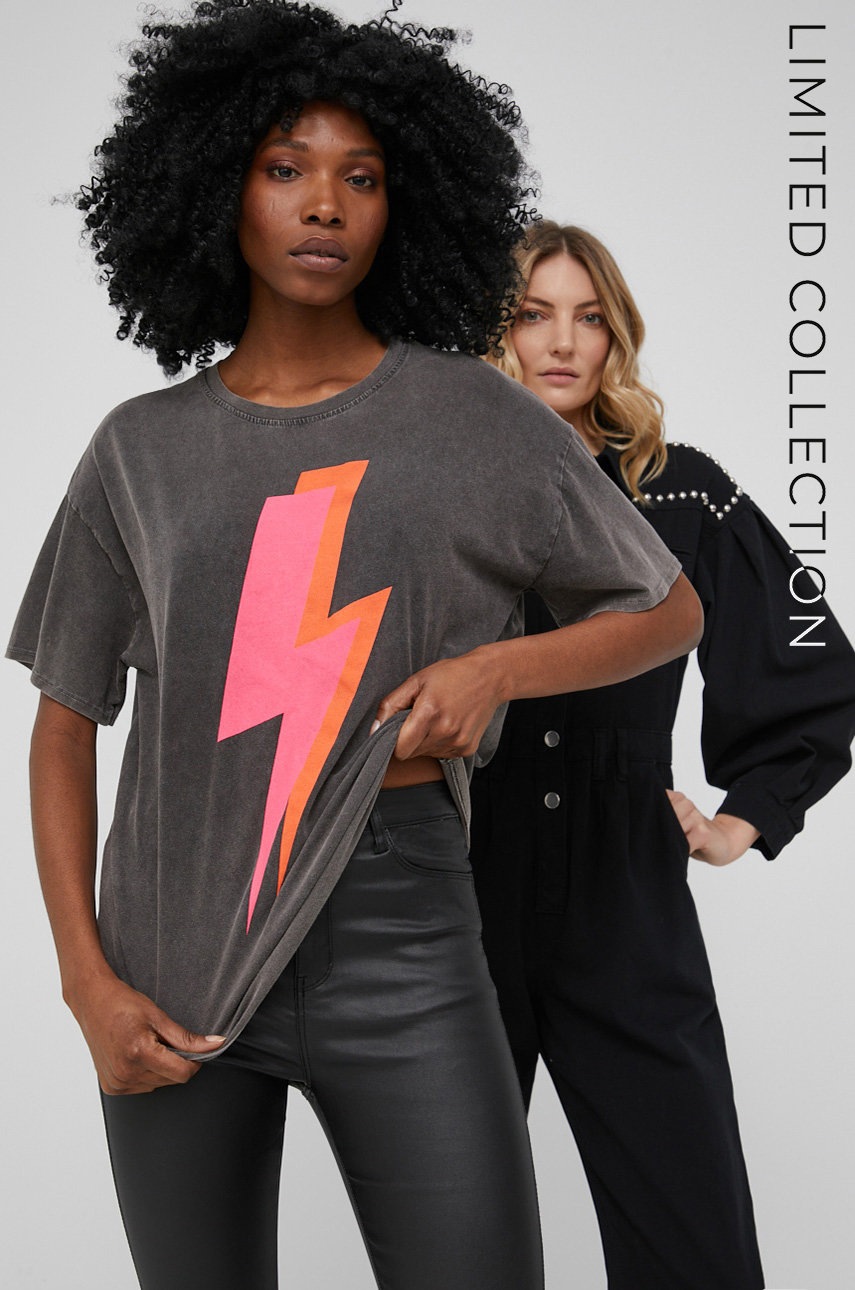 

Тениска Answear Lab Answear.lab X лимитирана колекция No Shame дамска в сиво, Сив