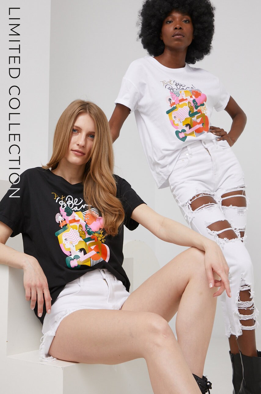 

Хлопковая футболка Answear Lab X Лимитированная коллекция BE BRAVE цвет чёрный