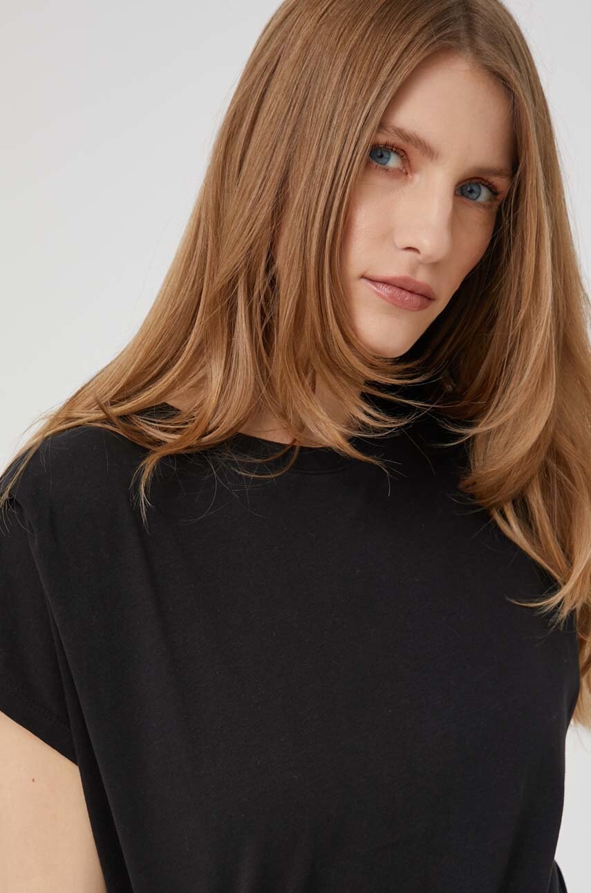 

Памучна тениска Answear Lab в черно, Черен