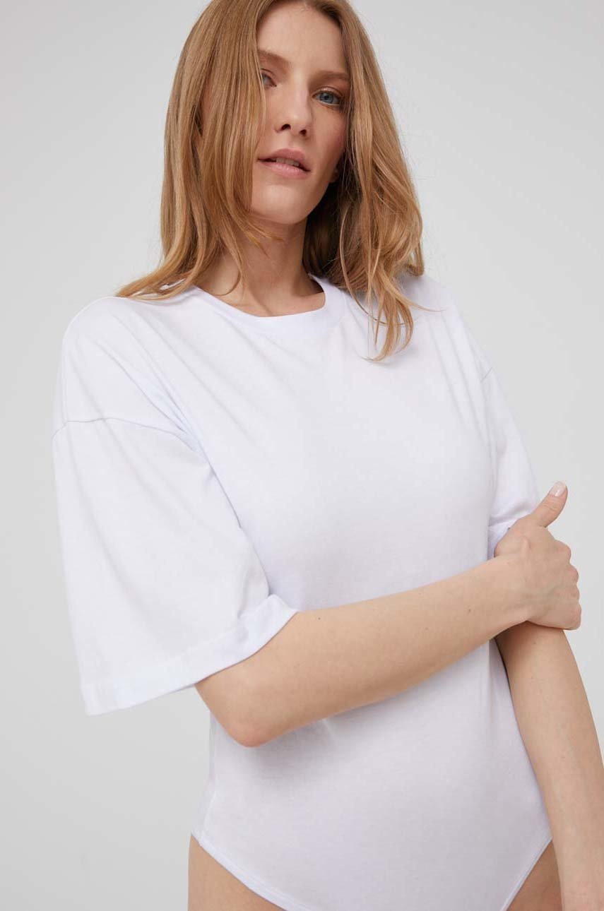 

Памучна тениска Answear Lab в бяло, Бял