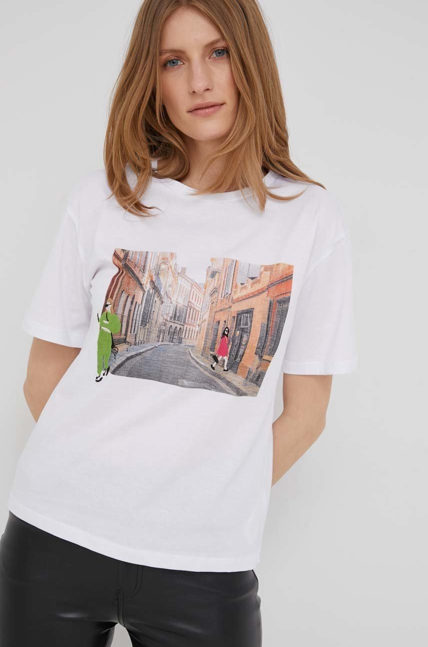 

Памучна тениска Answear Lab в бяло, Бял