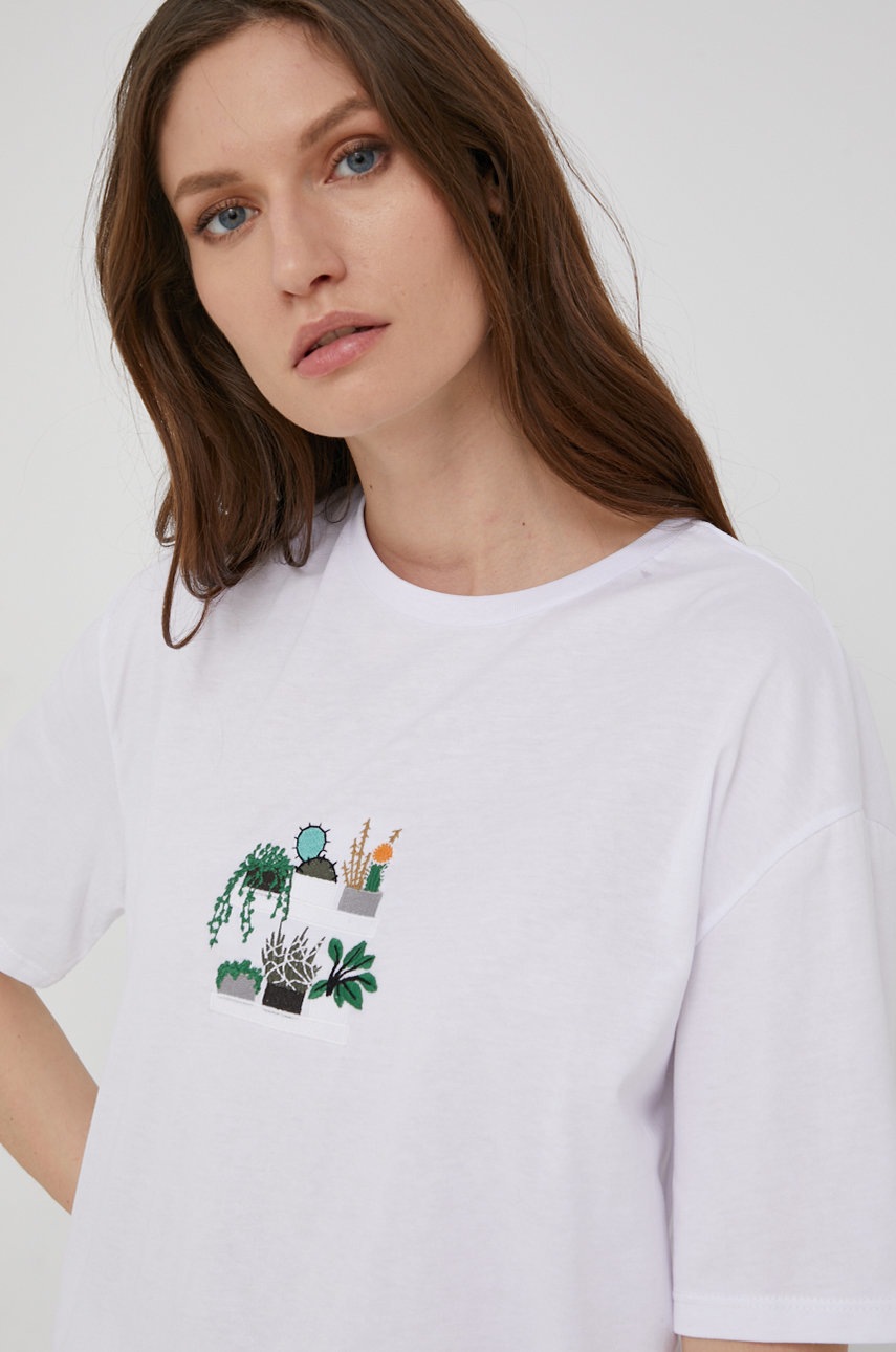 

Памучна тениска Answear Lab в бяло, Бял