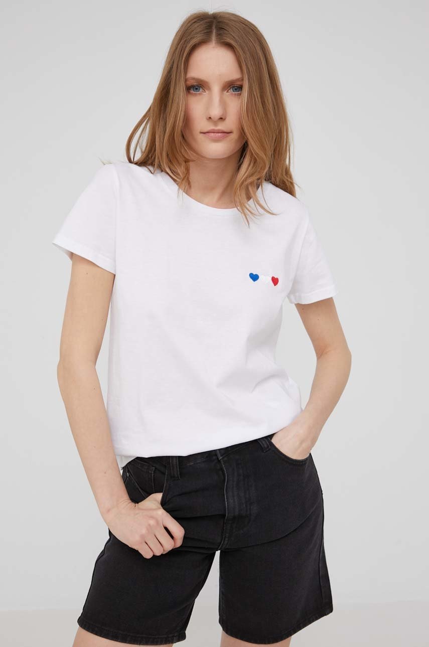 

Памучна тениска Answear Lab в бяло, Бял