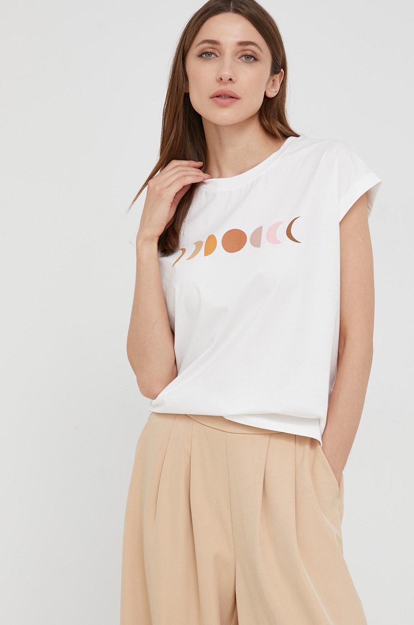 

Памучна тениска Answear Lab в бяло, Бял