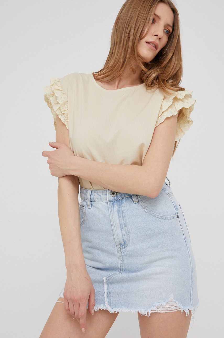 

Памучна блуза Answear Lab в бежово, Бежов