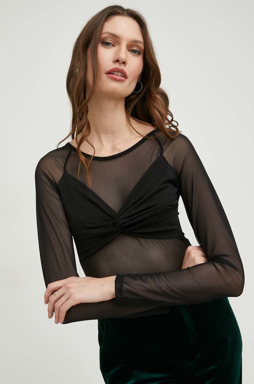 

Блуза Answear Lab в черно с изчистен дизайн, Черен