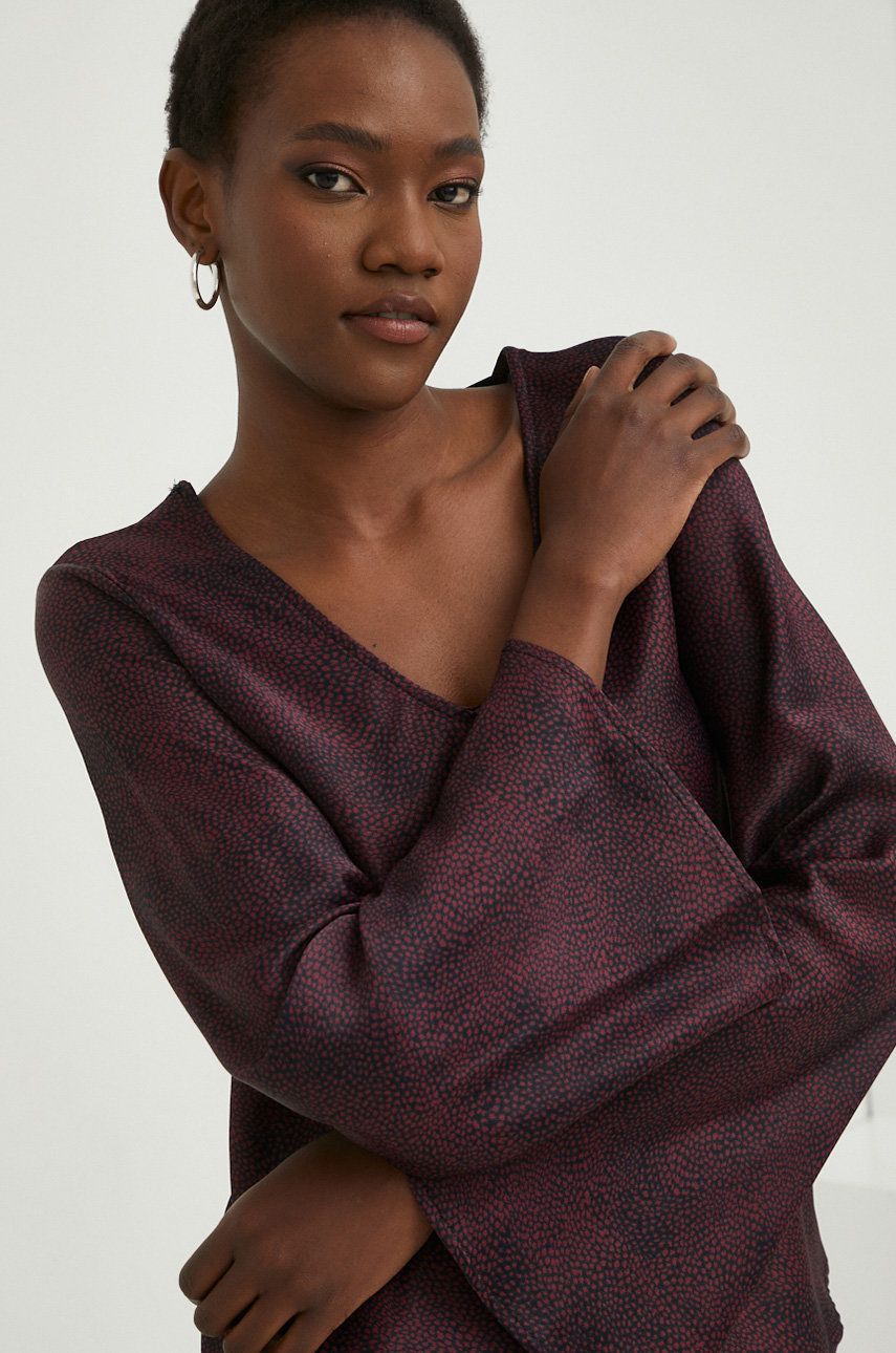 Answear Lab bluza femei, culoarea bordo, modelator