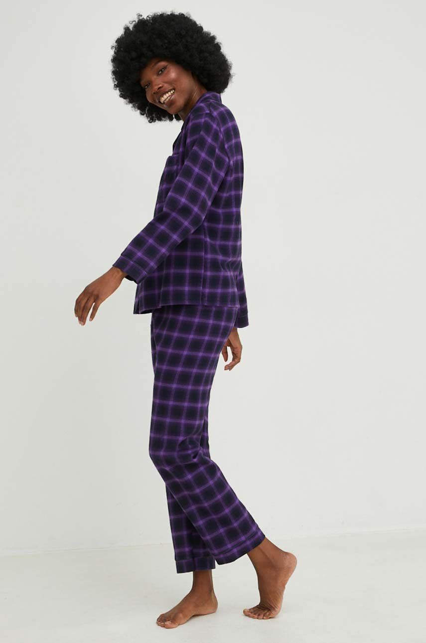 Answear Lab pijamale de bumbac culoarea violet, bumbac