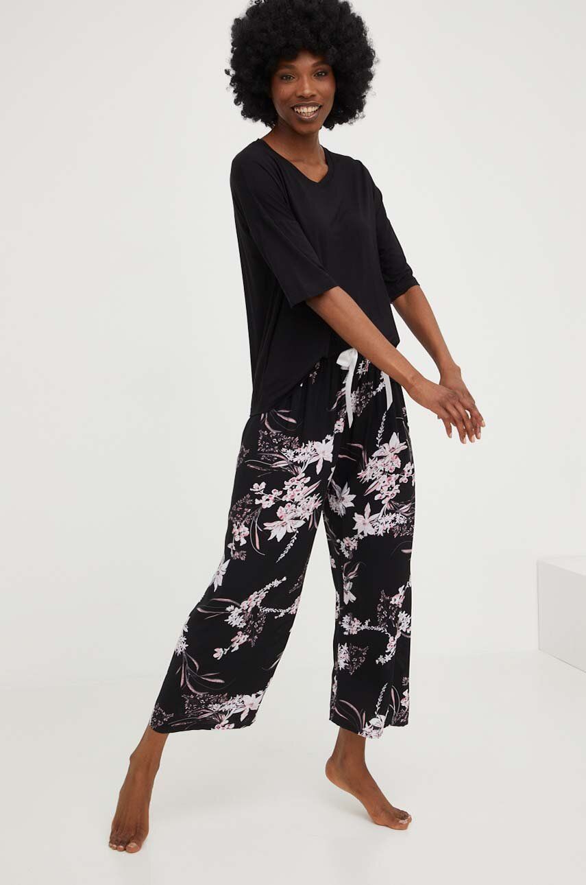 Answear Lab pijama femei, culoarea negru image1