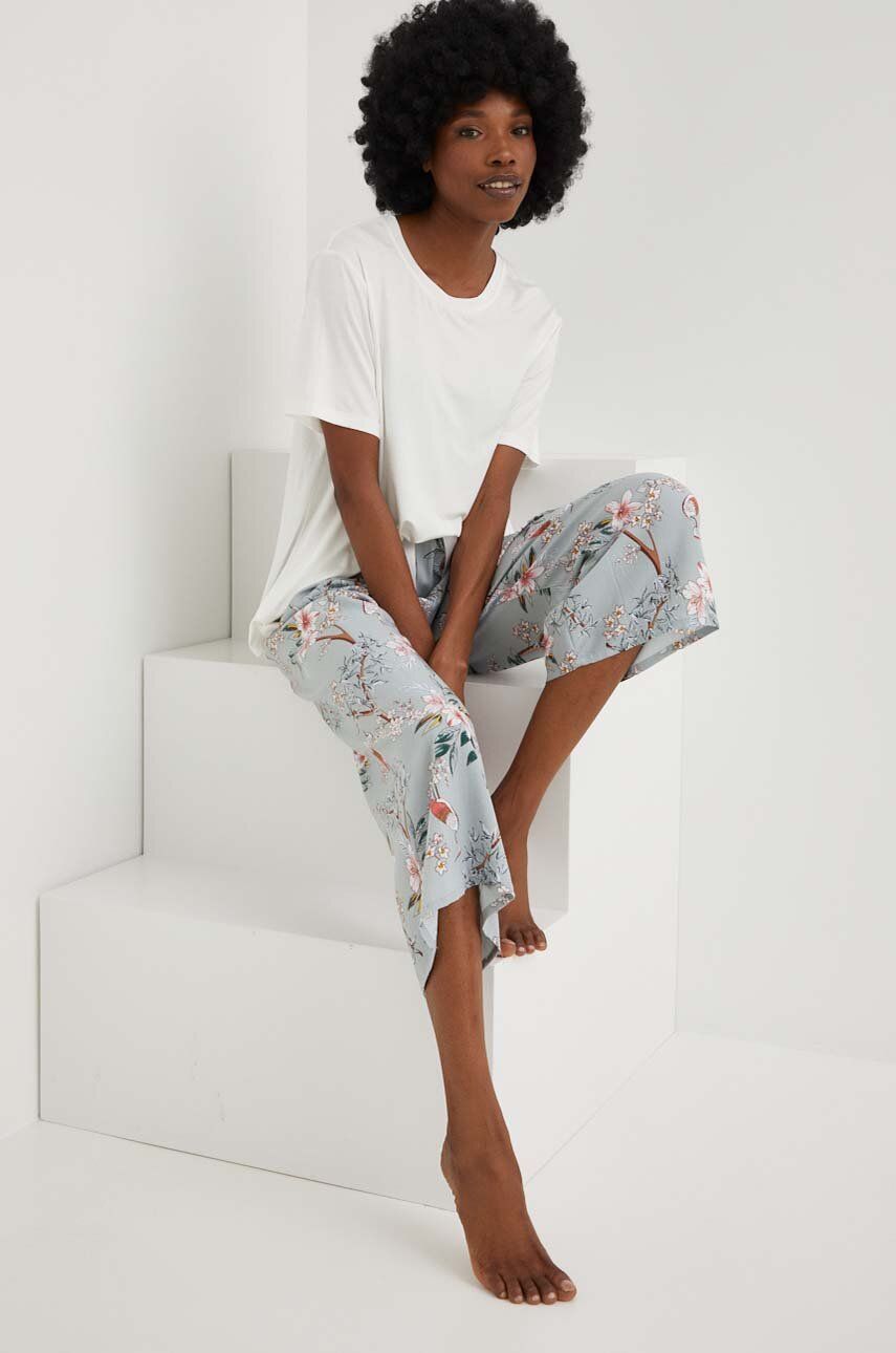 Answear Lab pijama femei, culoarea alb image8