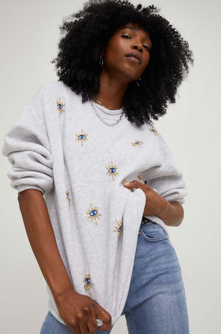 

Кофта Answear Lab X Лімітована колекція SISTERHOOD жіноча колір сірий з аплікацією