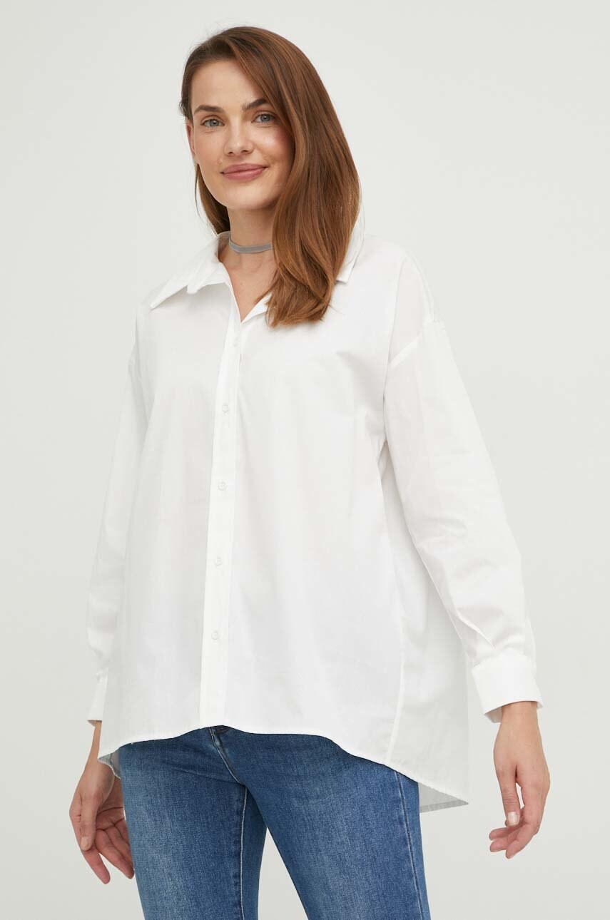 

Хлопковая рубашка Answear Lab женская цвет белый relaxed классический воротник