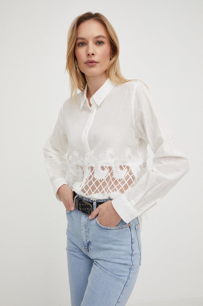 

Бавовняна сорочка Answear Lab жіноча колір білий regular класичний комір