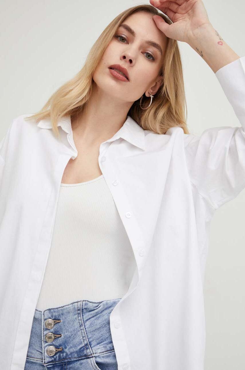 

Хлопковая рубашка Answear Lab женская цвет белый relaxed классический воротник