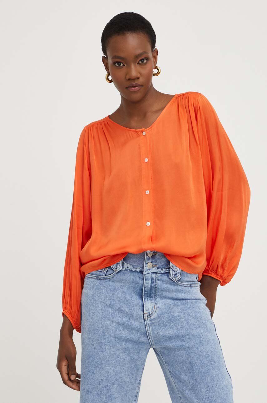 Answear Lab camasa femei, culoarea portocaliu, relaxed