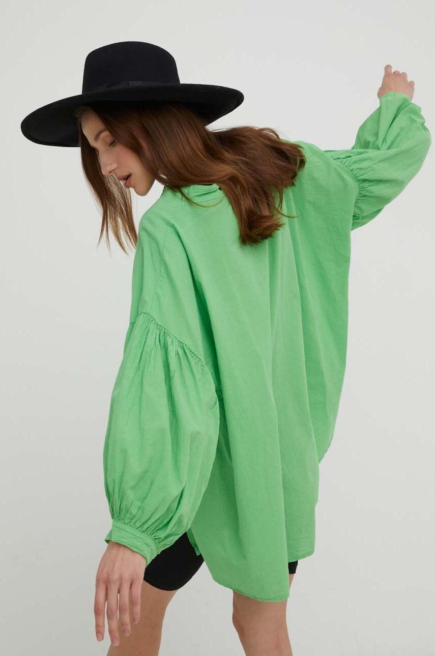 Answear Lab camasa din bumbac femei, culoarea verde, relaxed