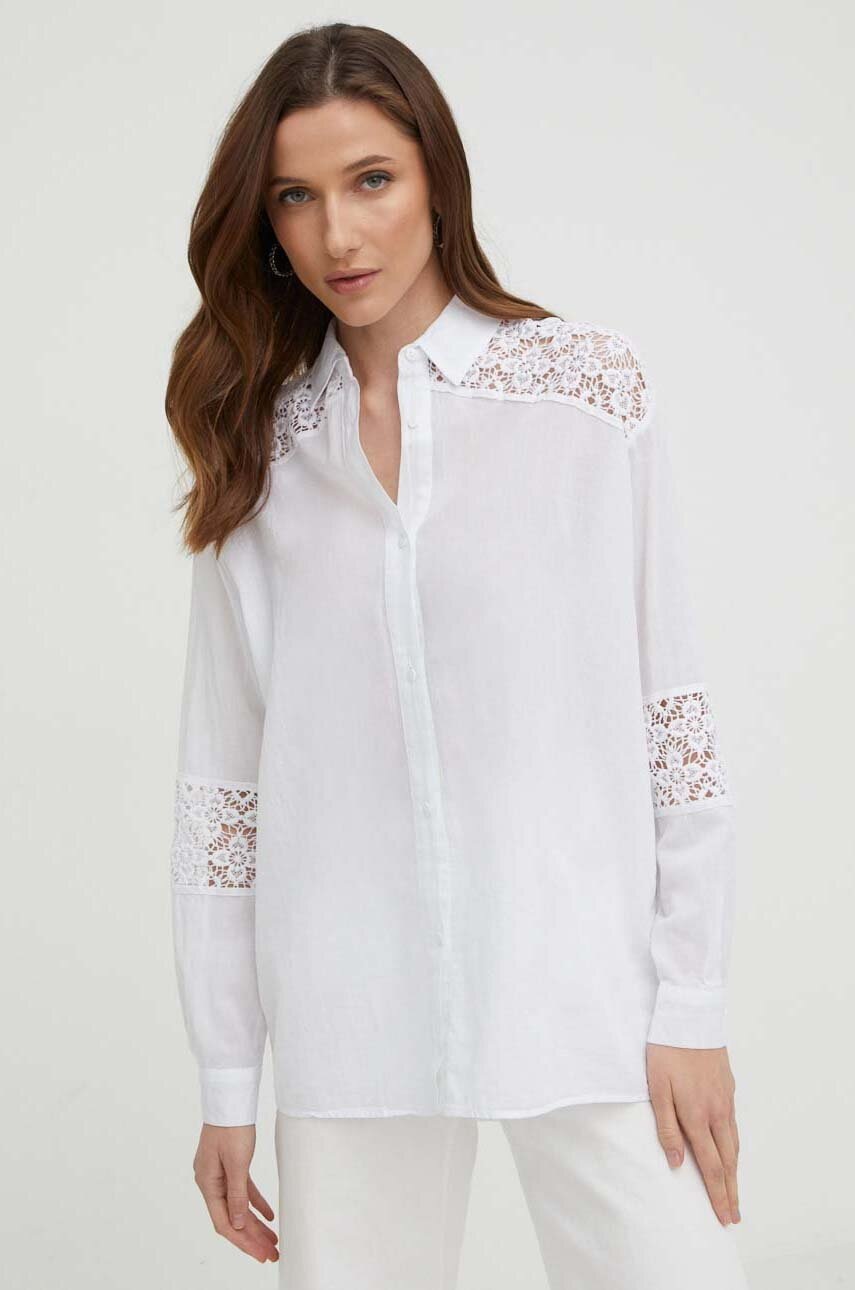 

Хлопковая рубашка Answear Lab женская цвет белый relaxed классический воротник