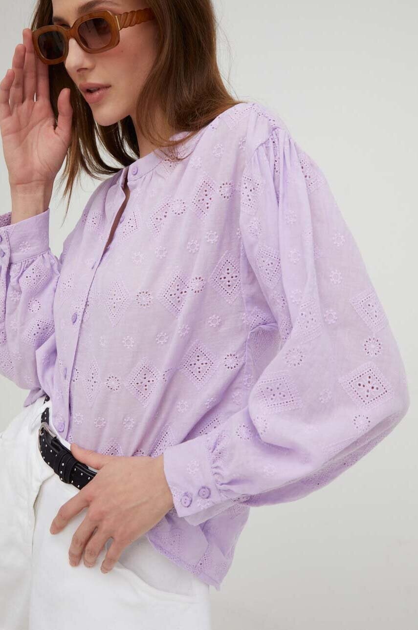 Answear lab camasa femei, culoarea violet, relaxed