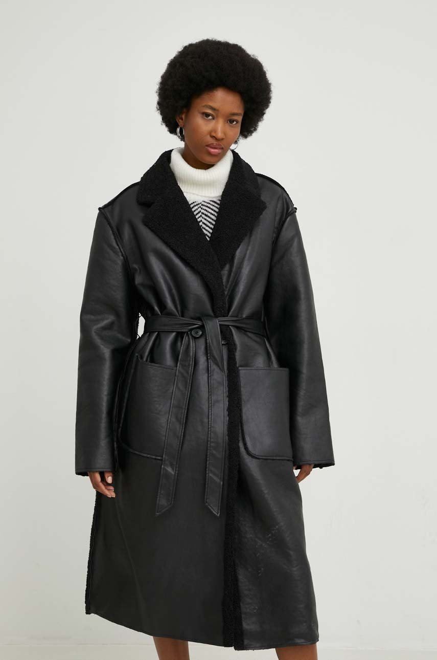 

Пальто Answear Lab женский цвет чёрный переходной oversize