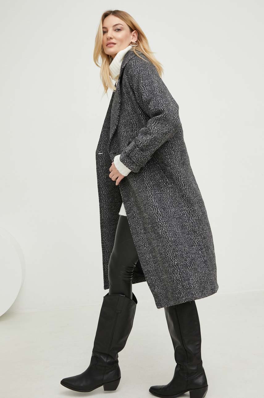 

Пальто з вовною Answear Lab колір сірий перехідне oversize