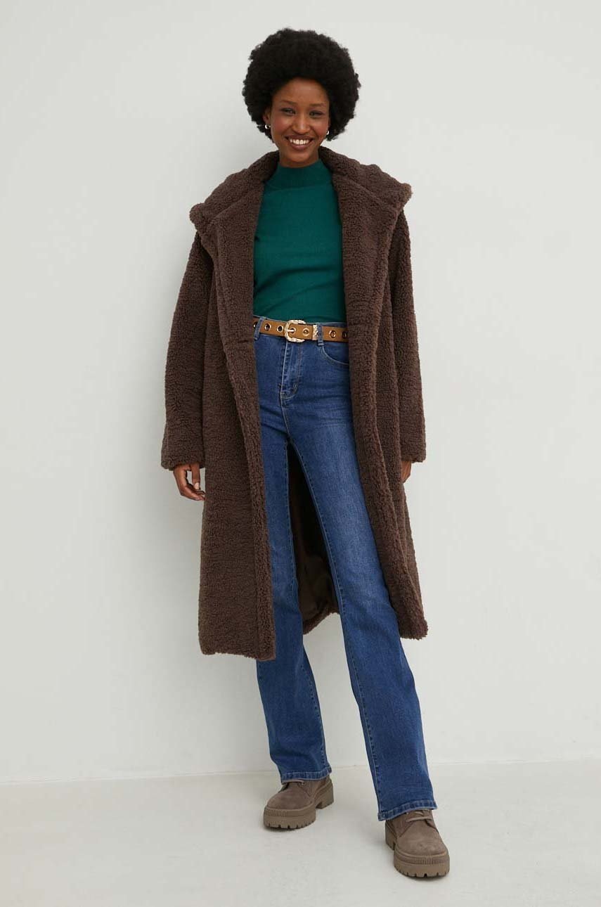 

Пальто Answear Lab женский цвет коричневый переходной oversize