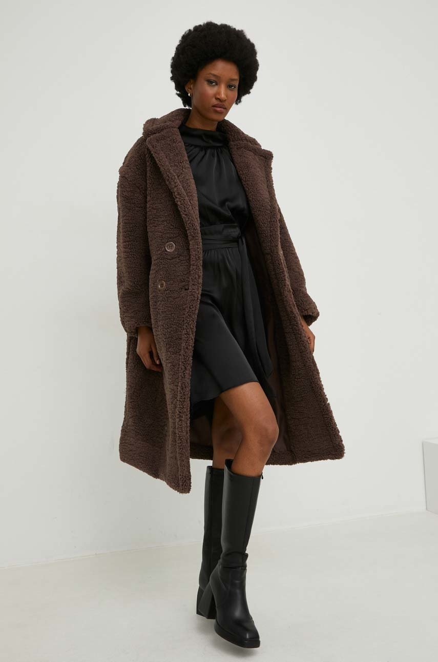 

Пальто Answear Lab жіночий колір коричневий перехідний oversize