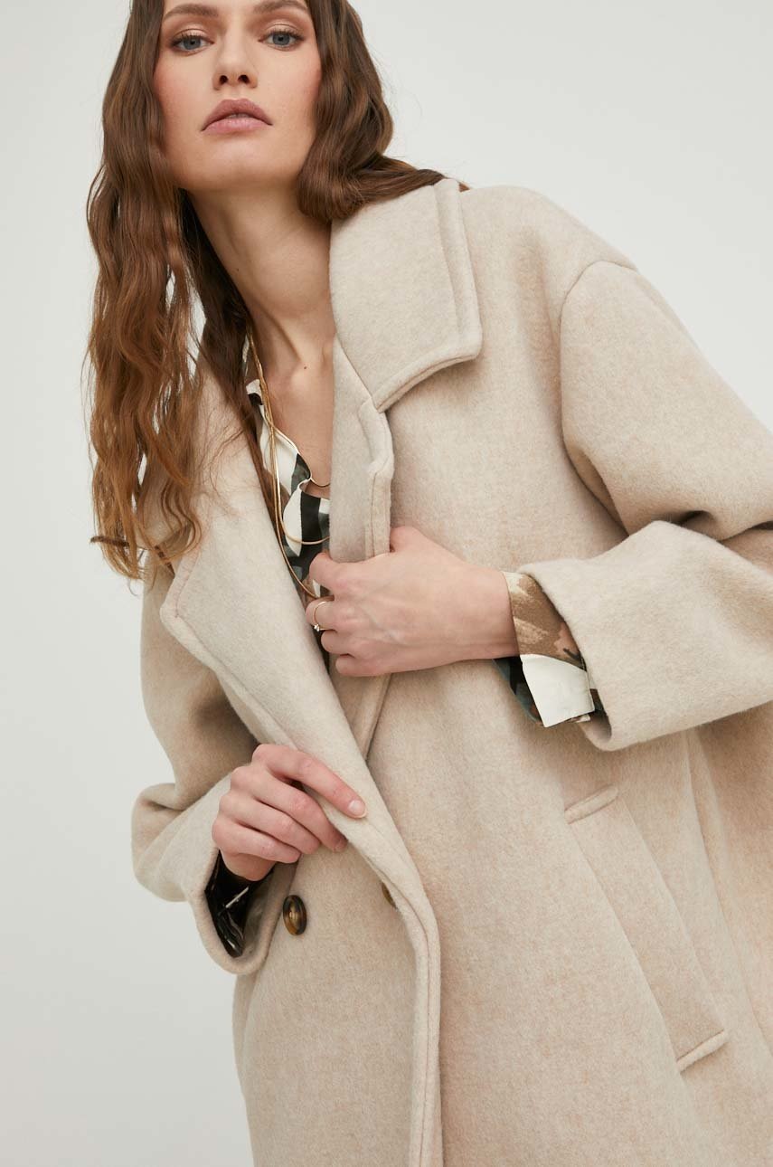 

шерстяное пальто Answear Lab цвет бежевый переходное oversize