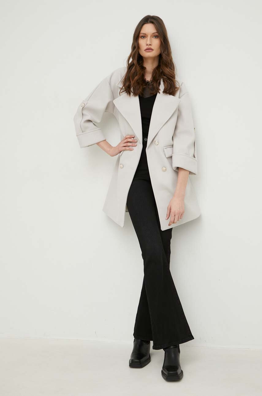 

Пальто Answear Lab жіночий колір бежевий перехідний oversize