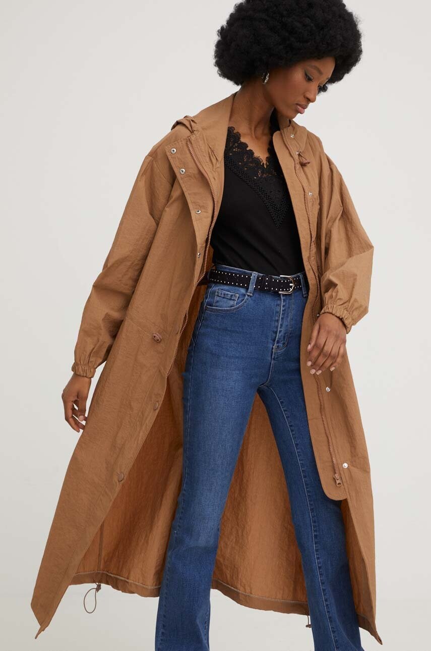 

Пальто Answear Lab женское цвет бежевый переходное oversize