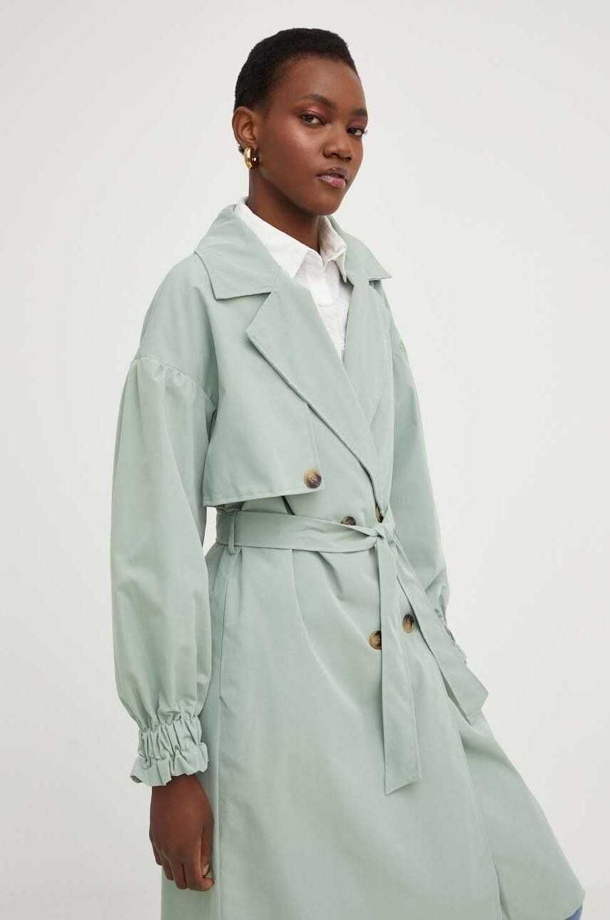 Kabát Answear Lab dámský, zelená barva, přechodný, oversize