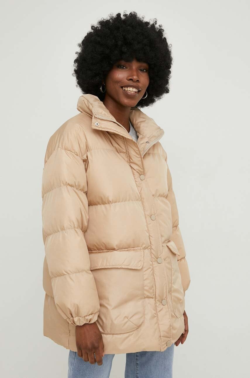 

Куртка Answear Lab жіноча колір бежевий зимова oversize