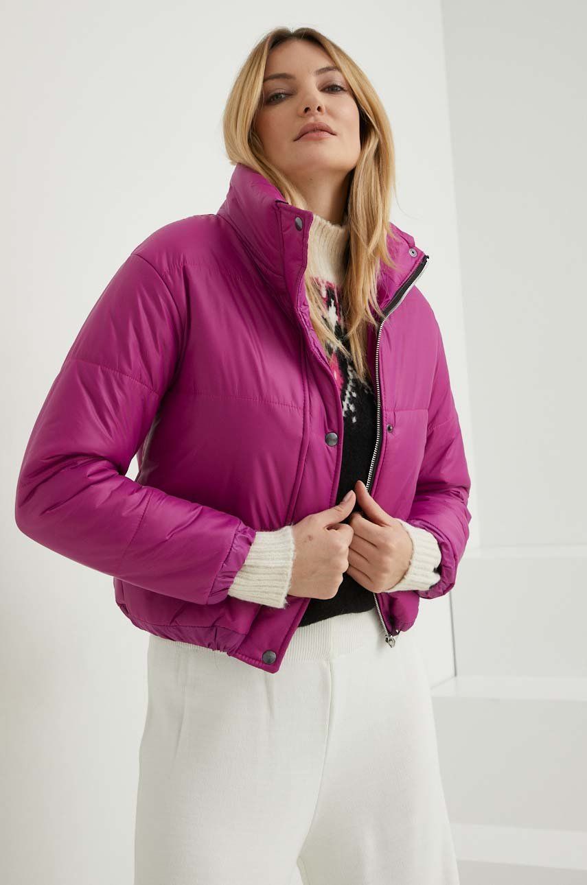 Answear Lab geaca femei, culoarea roz, de iarna, oversize Answear imagine megaplaza.ro