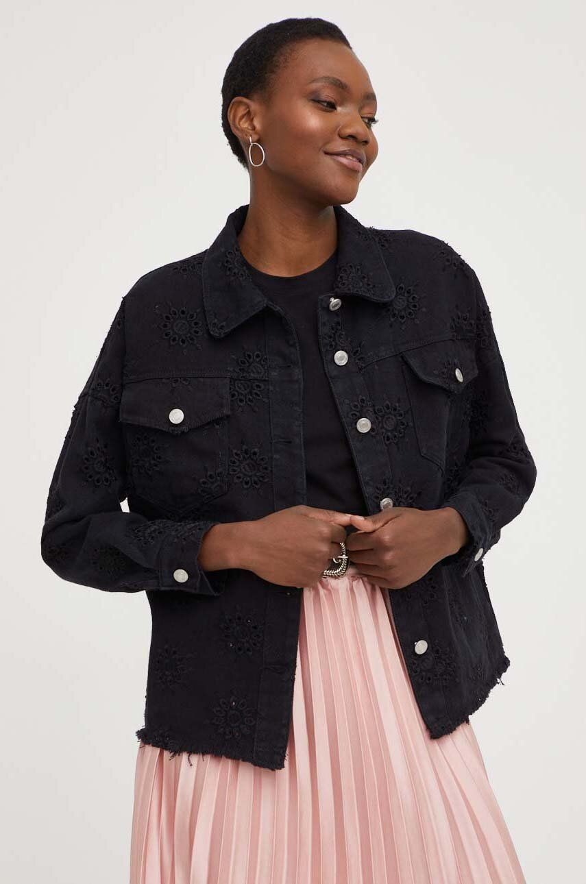 Answear Lab geaca jeans femei, culoarea negru, de tranzitie Answear