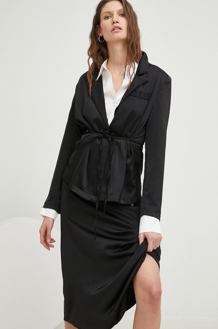 Sako a sukně Answear Lab - černá -  60 % Polyester