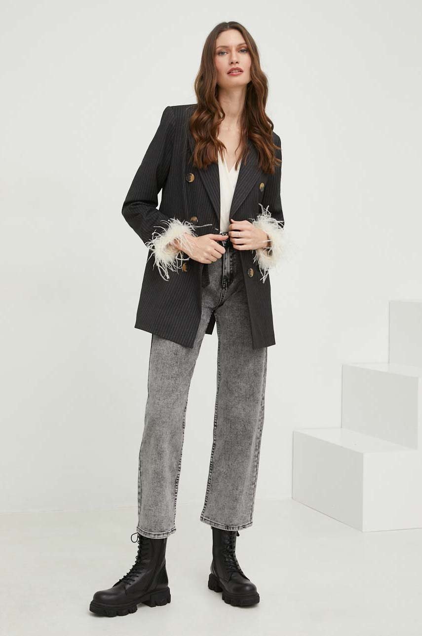 

Піджак з вовною Answear Lab колір чорний oversize