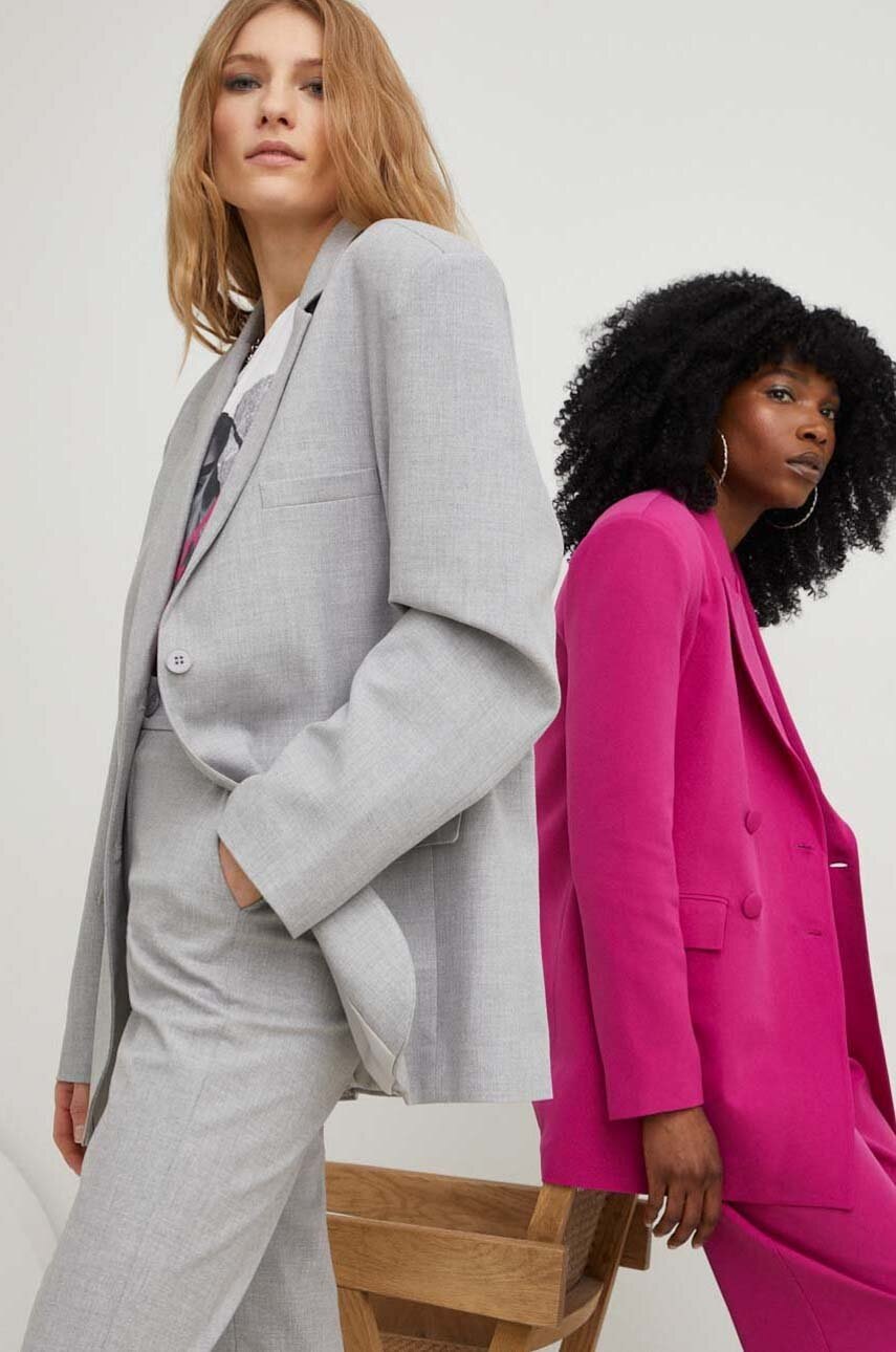 

Піджак Answear Lab X Лімітована колекція SISTERHOOD колір сірий однобортний однотонний